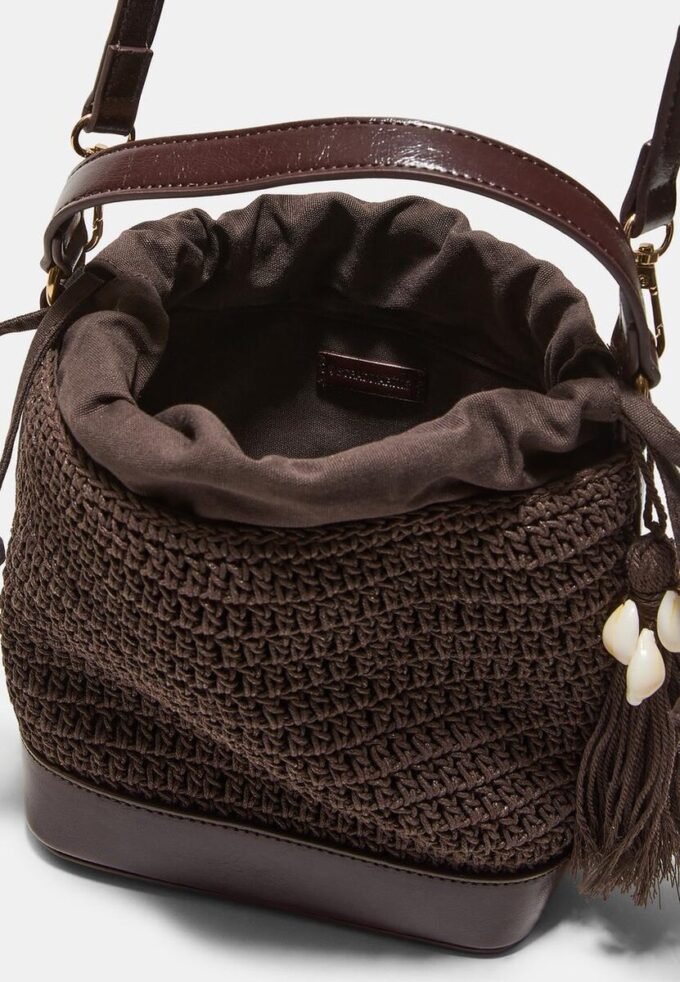 Borsa a secchiello combinata all’uncinetto Borsa a secchiello combinata all’uncinetto