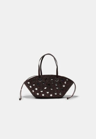 Borsa a tracolla a cestino con paillettes