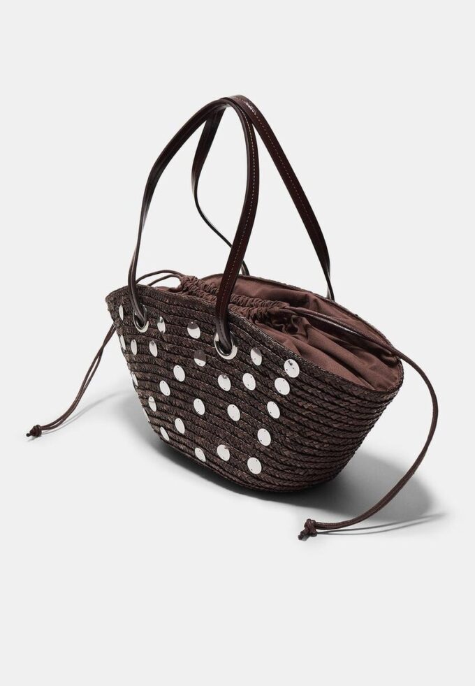 Borsa a tracolla a cestino con paillettes Borsa a tracolla a cestino con paillettes