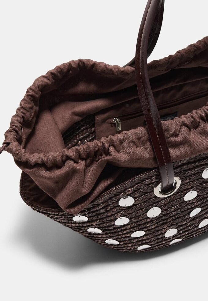 Borsa a tracolla a cestino con paillettes Borsa a tracolla a cestino con paillettes