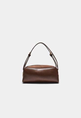 Borsa a tracolla a contrasto con doppio manico