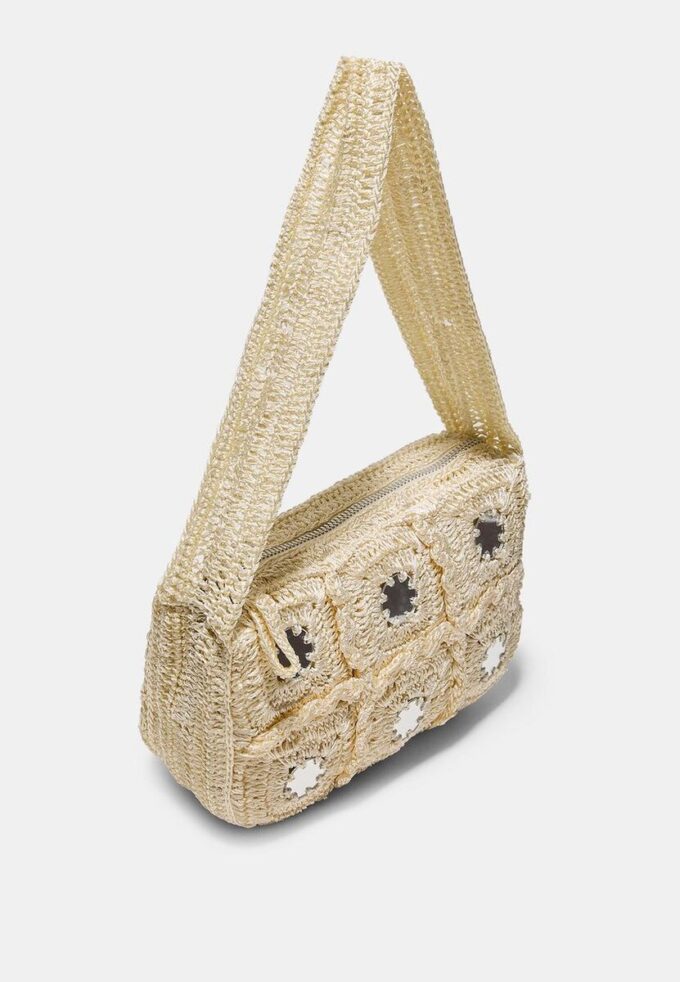 Borsa a tracolla all’uncinetto con specchietti