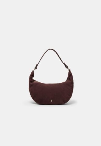 Borsa a tracolla con borchie in pelle al 100%