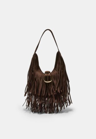 Borsa a tracolla con frange e fibbia