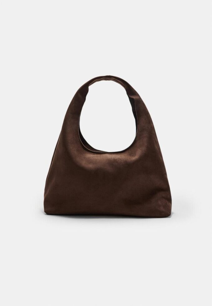 Borsa a tracolla in ecopelle scamosciata