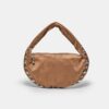 Borsa a tracolla in ecopelle scamosciata con borchie