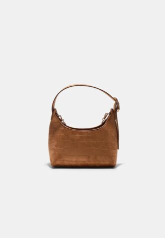 Borsa a tracolla in ecopelle scamosciata con dettaglio fibbia