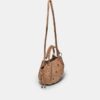 Borsa a tracolla rotonda con dettaglio a occhielli