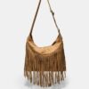 Borsa a tracolla Soft Touch con dettagli in frange