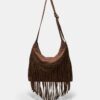 Borsa a tracolla Soft Touch con dettagli in frange