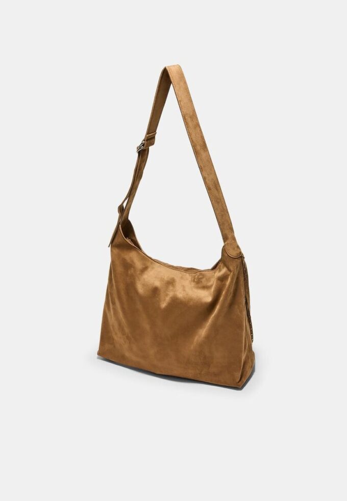 Borsa a tracolla Soft Touch con dettagli in frange