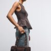 Borsa da bowling con dettagli in metallo