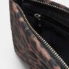 Borsa da toilette con stampa leopardata e cerniera