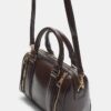 Borsa effetto pelle con cerniere