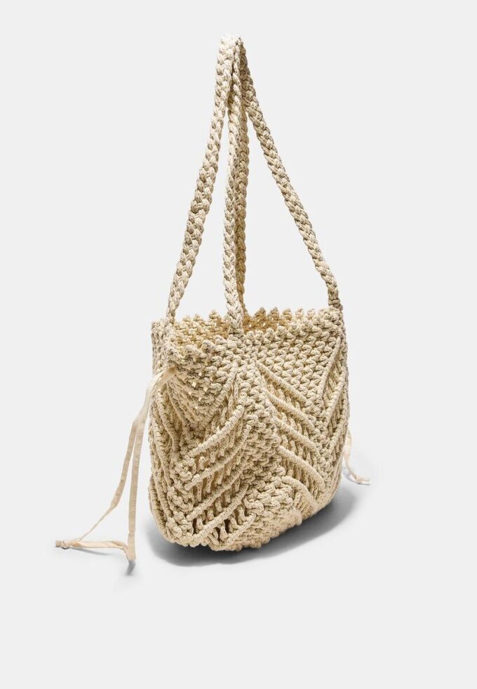 Borsa shopper all’uncinetto con filo metallico Borsa shopper all’uncinetto con filo metallico