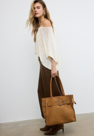 Borsa shopper da città con dettaglio fibbia Borsa shopper da città con dettaglio fibbia