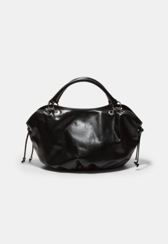 Borsa shopper rotonda con dettagli in metallo