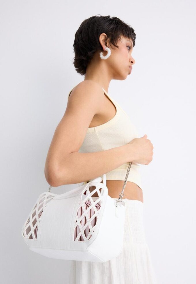 Borsa tote a cestino combinata Borsa tote a cestino combinata