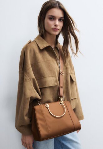 Borsa Tote con manico metallico