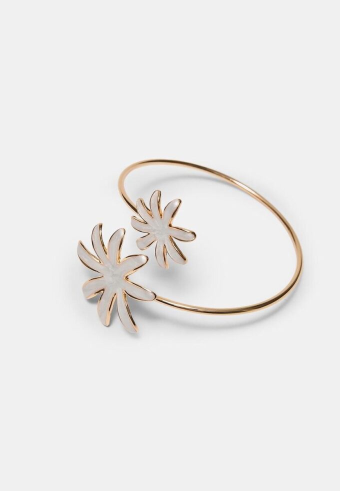 Bracciale smaltato con doppio fiore
