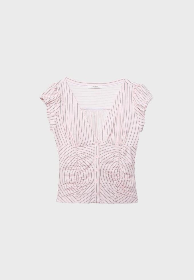 Camicia a maniche corte con arricciature Camicia a maniche corte con arricciature