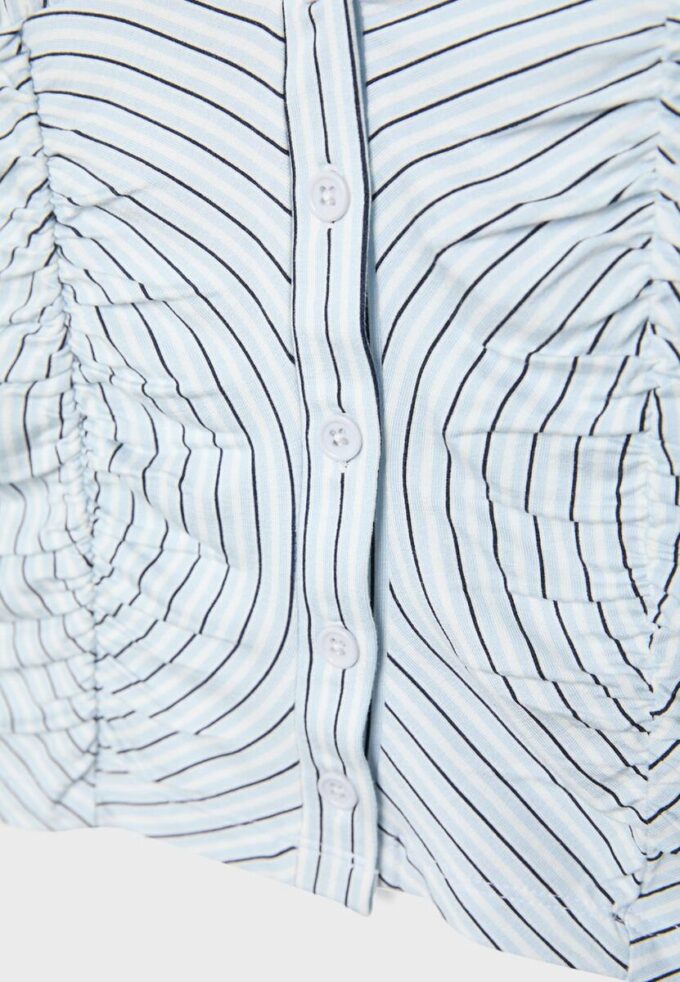 Camicia a maniche corte con arricciature