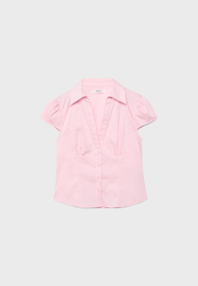 Camicia aderente a maniche corte in pantaloncini