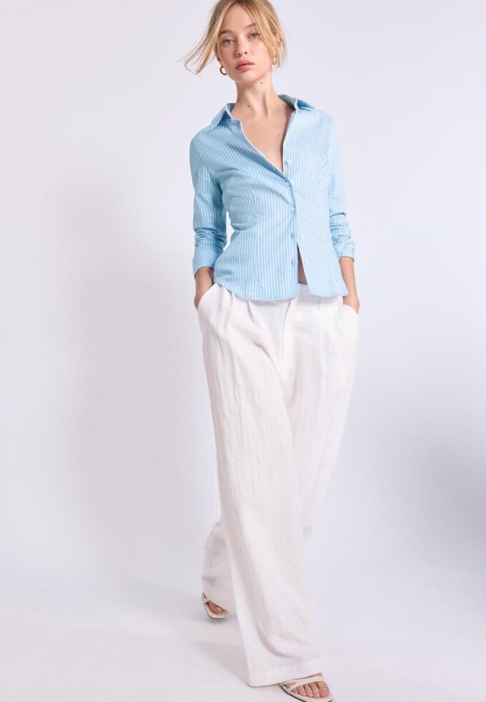 Camicia aderente a righe Basic Camicia aderente a righe Basic