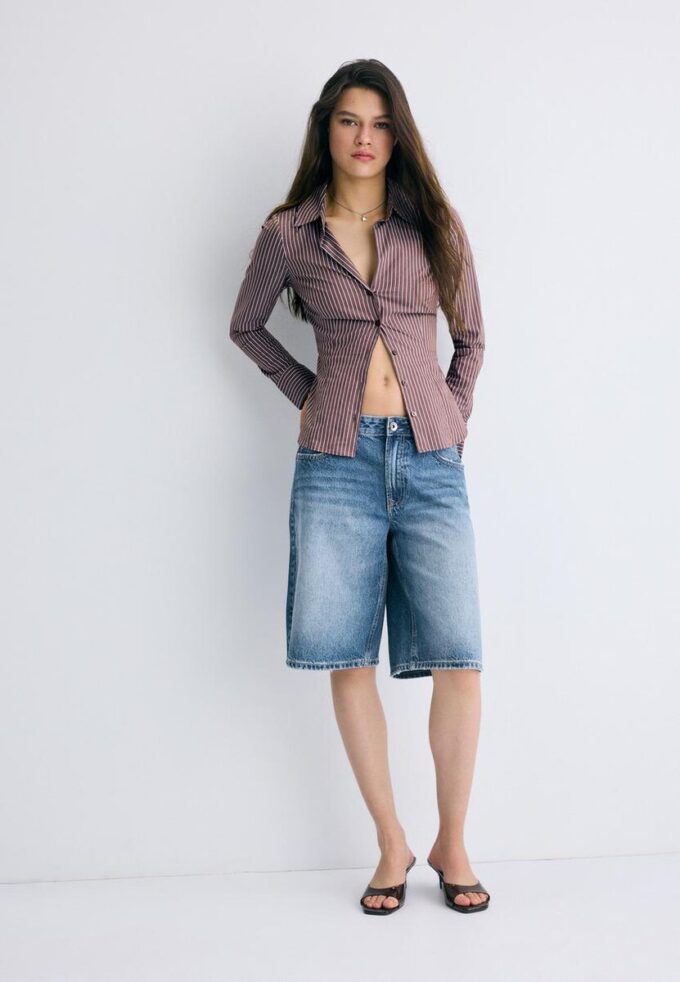 Camicia aderente a righe Basic Camicia aderente a righe Basic
