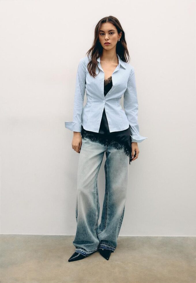 Camicia aderente a righe Basic Camicia aderente a righe Basic