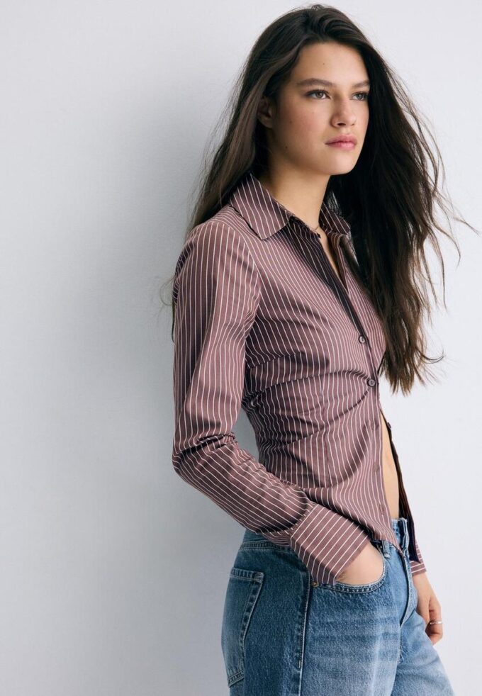 Camicia aderente a righe Basic Camicia aderente a righe Basic