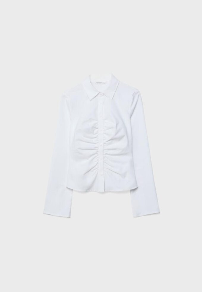 Camicia arricciata in bengalina