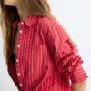 Camicia basic a righe in popeline con tasca Camicia basic a righe in popeline con tasca