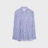 Camicia basic a righe in popeline con tasca