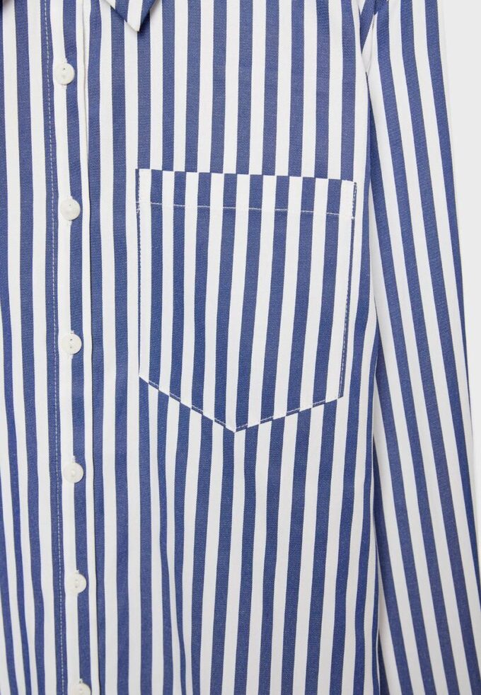 Camicia basic a righe in popeline con tasca