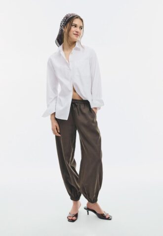 Camicia basic in popeline con taschino