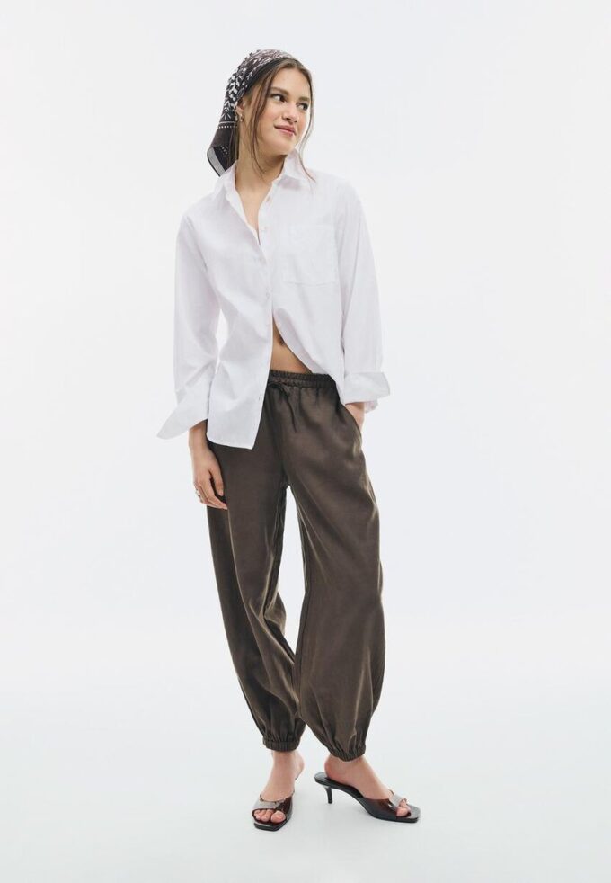 Camicia basic in popeline con taschino