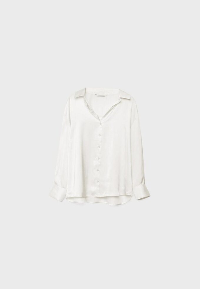 Camicia con colletto in raso