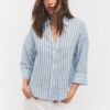 Camicia con maniche a kimono effetto lino