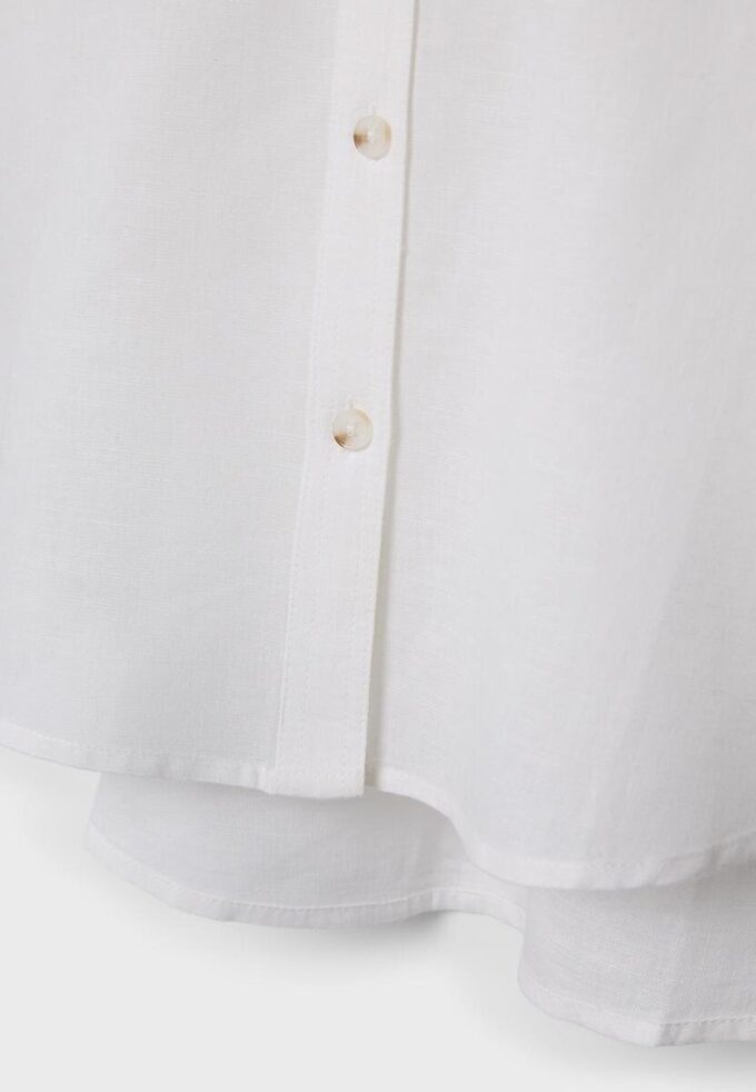 Camicia con maniche a kimono effetto lino