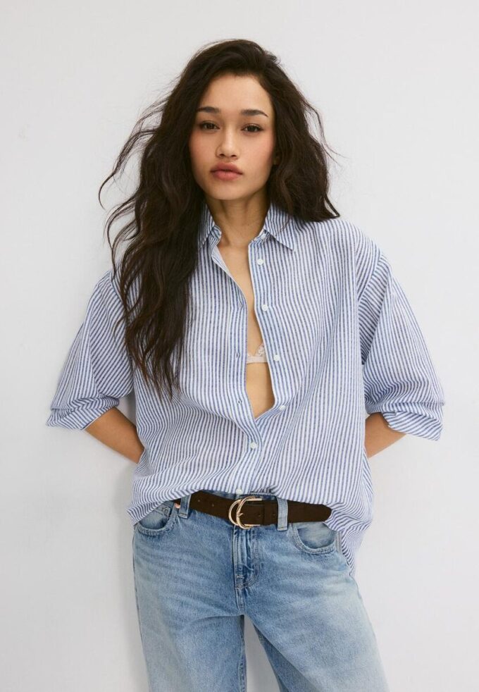 Camicia effetto lino