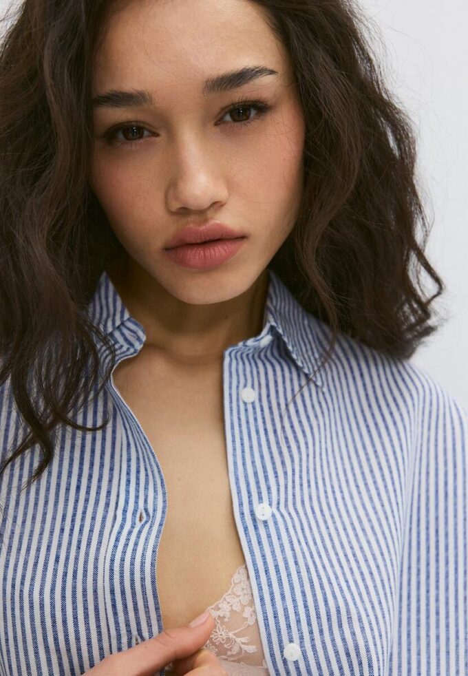 Camicia effetto lino