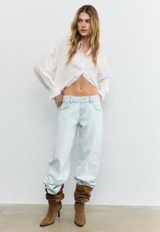 Camicia fluida effetto lino