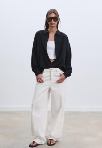 Camicia fluida effetto lino