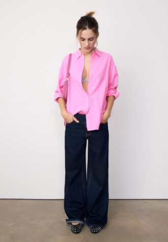 Camicia fluida effetto lino