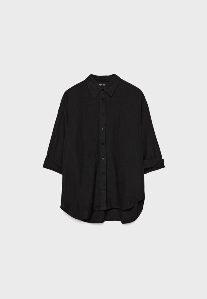 Camicia fluida effetto lino
