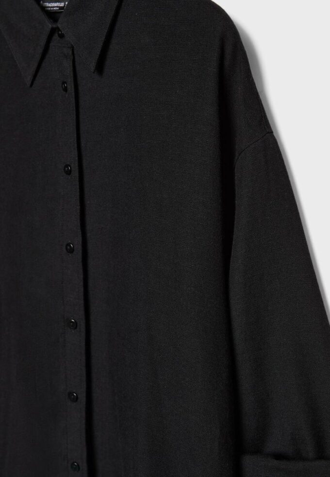 Camicia fluida effetto lino