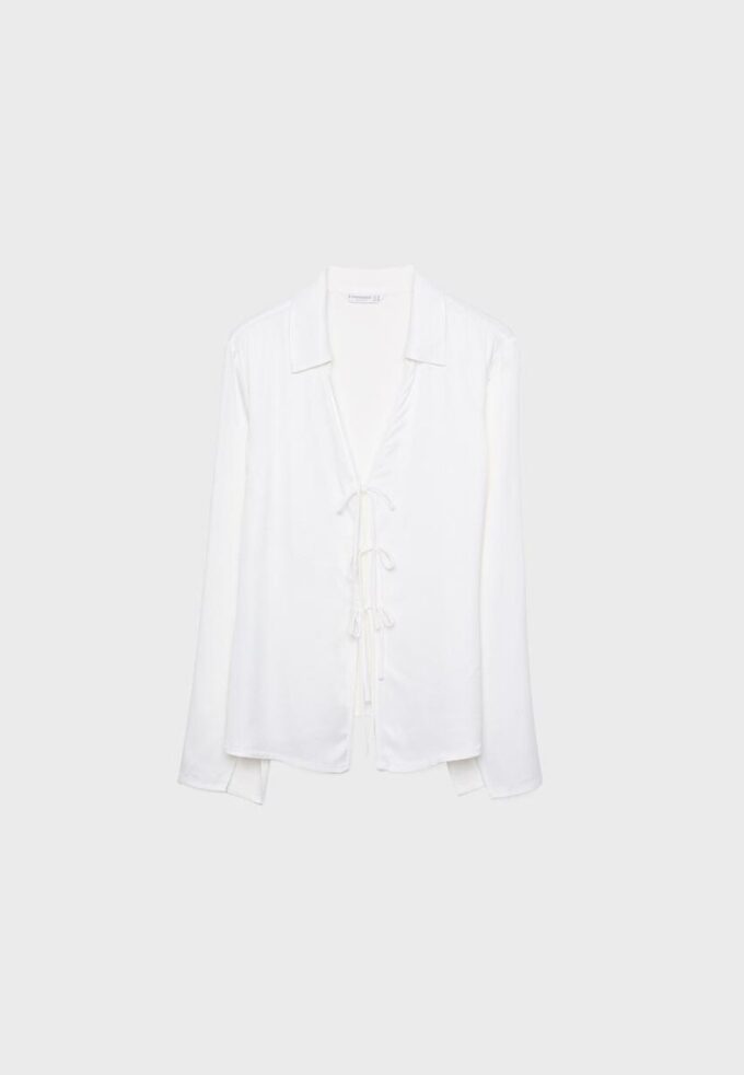 Camicia in raso con lacci