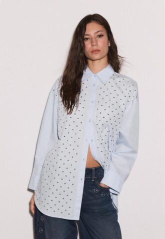Camicia oversize con borchie