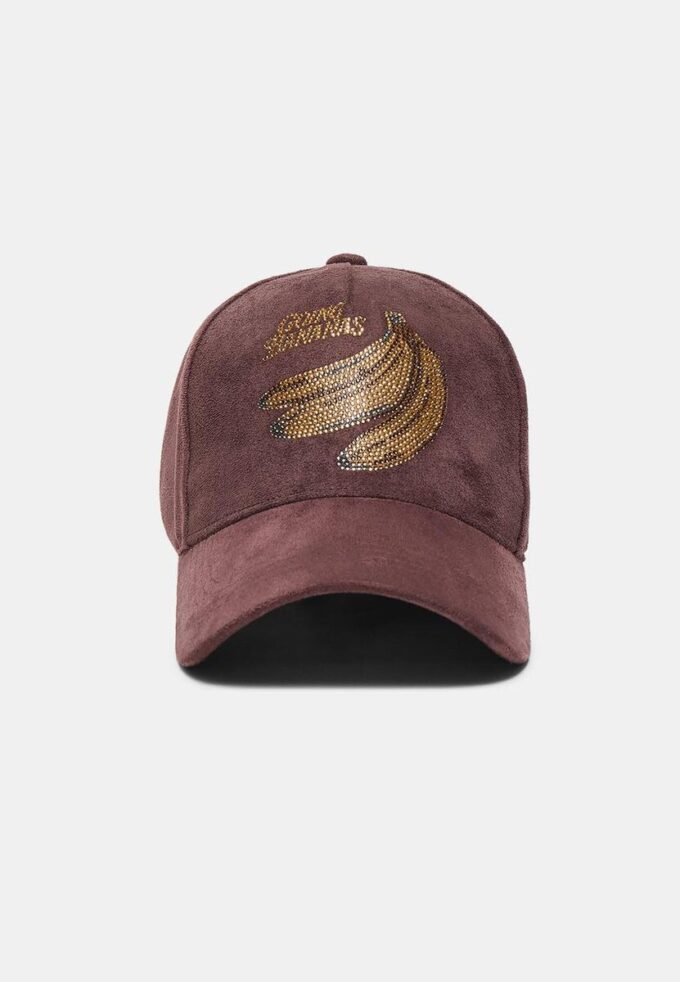 Cappellino in ecopelle scamosciata con slogan